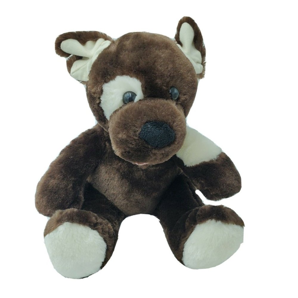 Build A Bear Dark Brown Dog White Spot Puppy